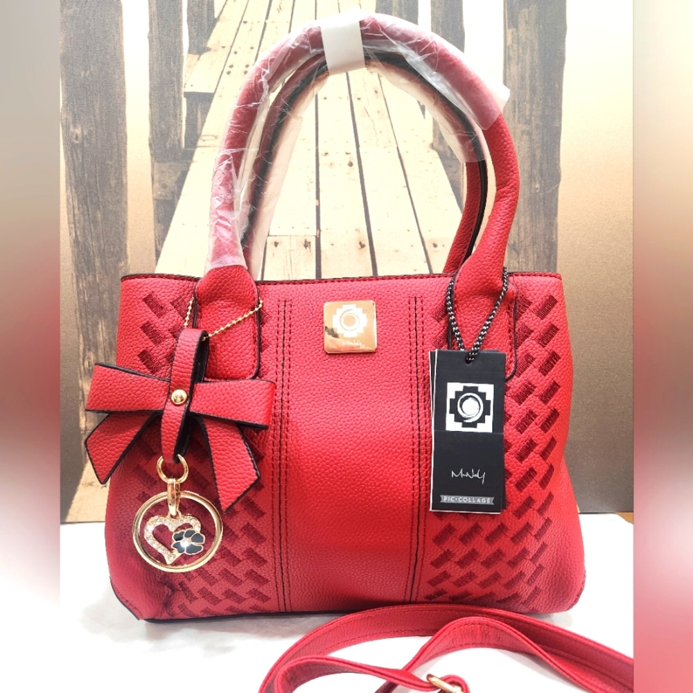 Brand New Leather Handbag Embroidery Shoulder Purse